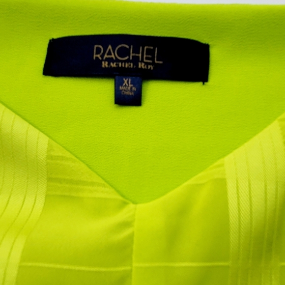 "NWT** RACHEL RACHEL ROY‎ "APRIL" LIME GREEN adjustable strap front tie Camisole - Picture 9 of 9